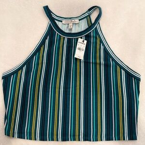NWT Express One Eleven Striped Cropped Halter
